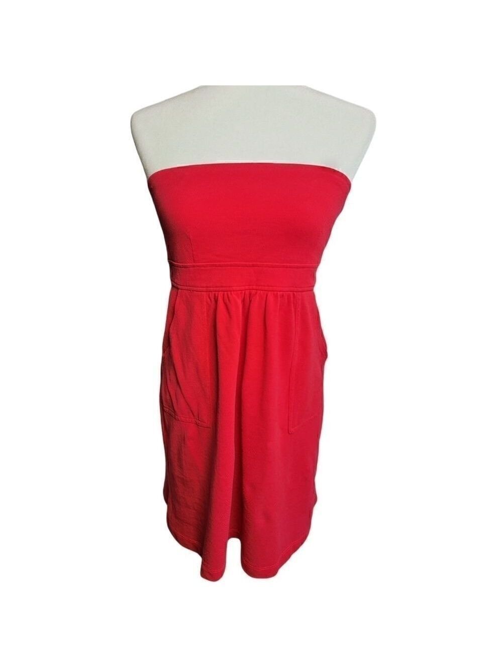 J.Crew pique polo strapless dress in red size 4